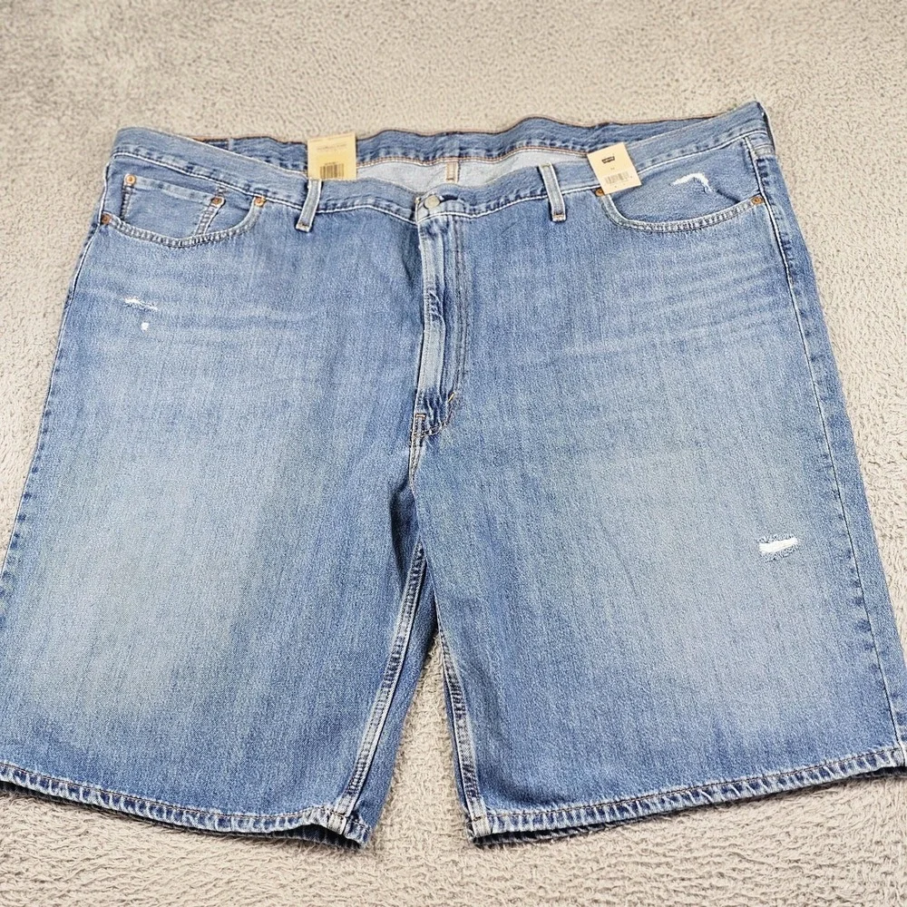Levi's 469 Denim Shorts Mens 54 Light Blue 11 Inseam Relaxed Fit Bermuda Casual